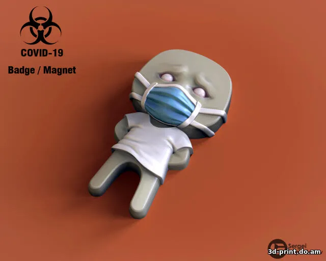 3D-модель "Covid-19 Badge/Magnet"