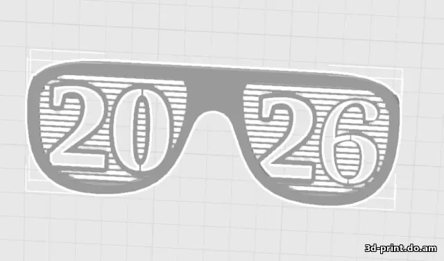 3D-модель "Очки 2026" — STL модель для 3D-печати