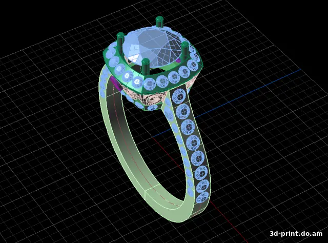3D-модель "Кольцо с бриллиантом 6мм"