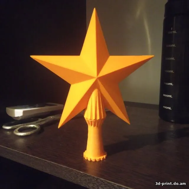 3D-модель "Звезда на ёлку 3d модель + ножка" — STL модель для 3D-печати