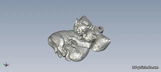 3D-модель "Кулон 2 кота"
