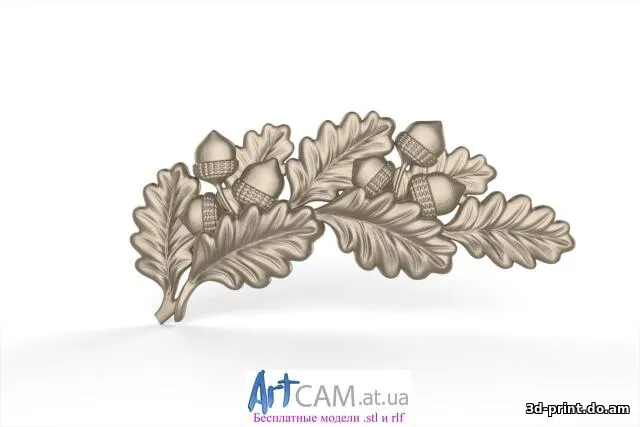 3D-модель "Дубовая ветвь" — STL модель для 3D-печати