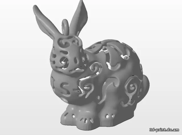 3D-модель "Кролик для печати двумя материалами"