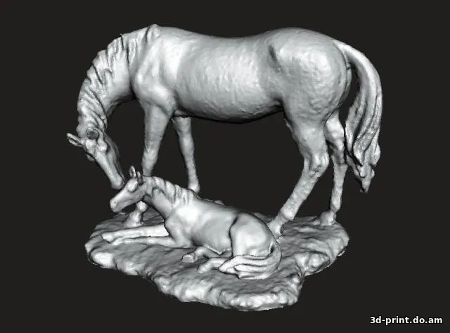 3D-модель "Лошадь и жеребёнок"