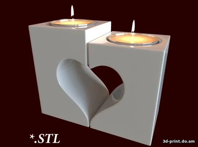 3D-модель "Подсвечник "Сердце двоих" 2" 3D-модель "Подсвечник "Сердце двоих" 2"
